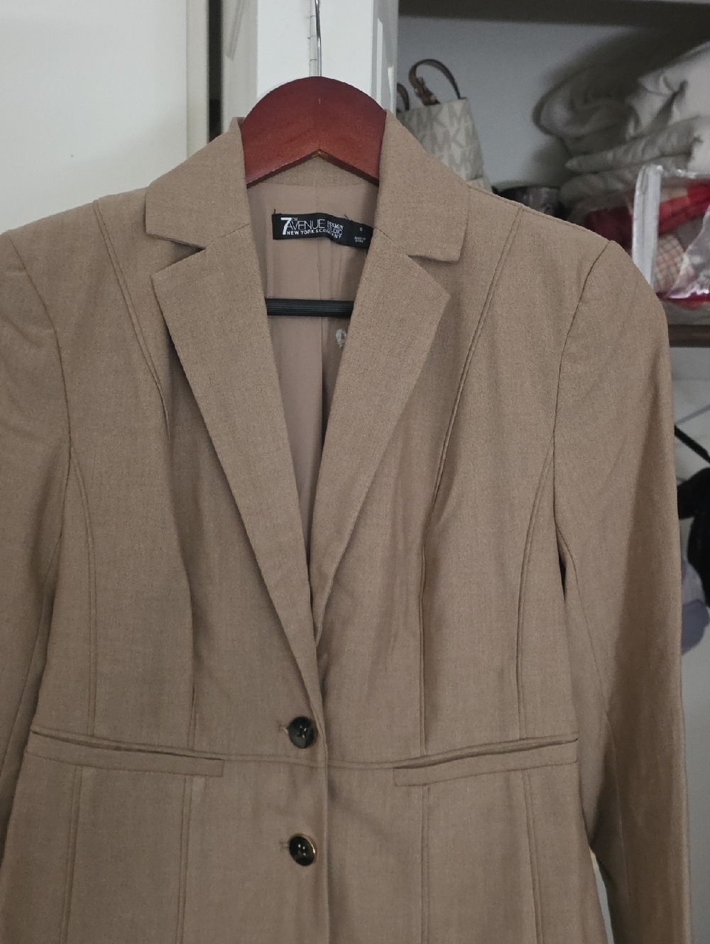 7 Seven Jeans Women's Tan Tailored Blazer